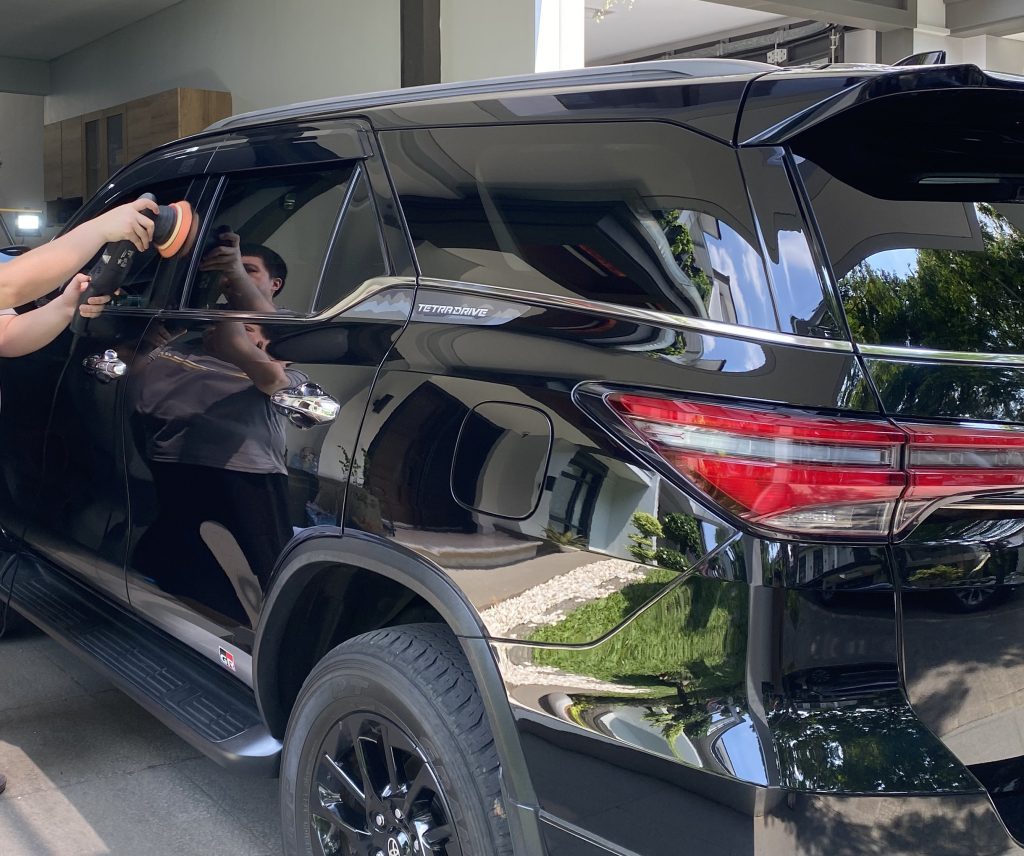 Polishing Car Window